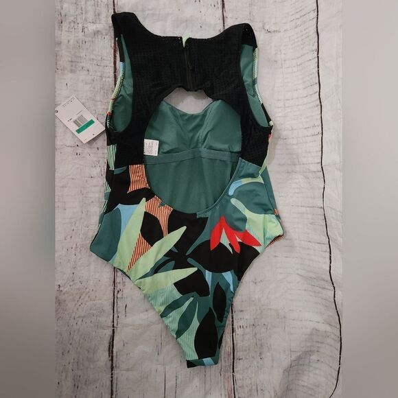 Nike One Piece Jungle Floral Keyhole Back Swimsuit Size XL NWT - Picture 4 of 6